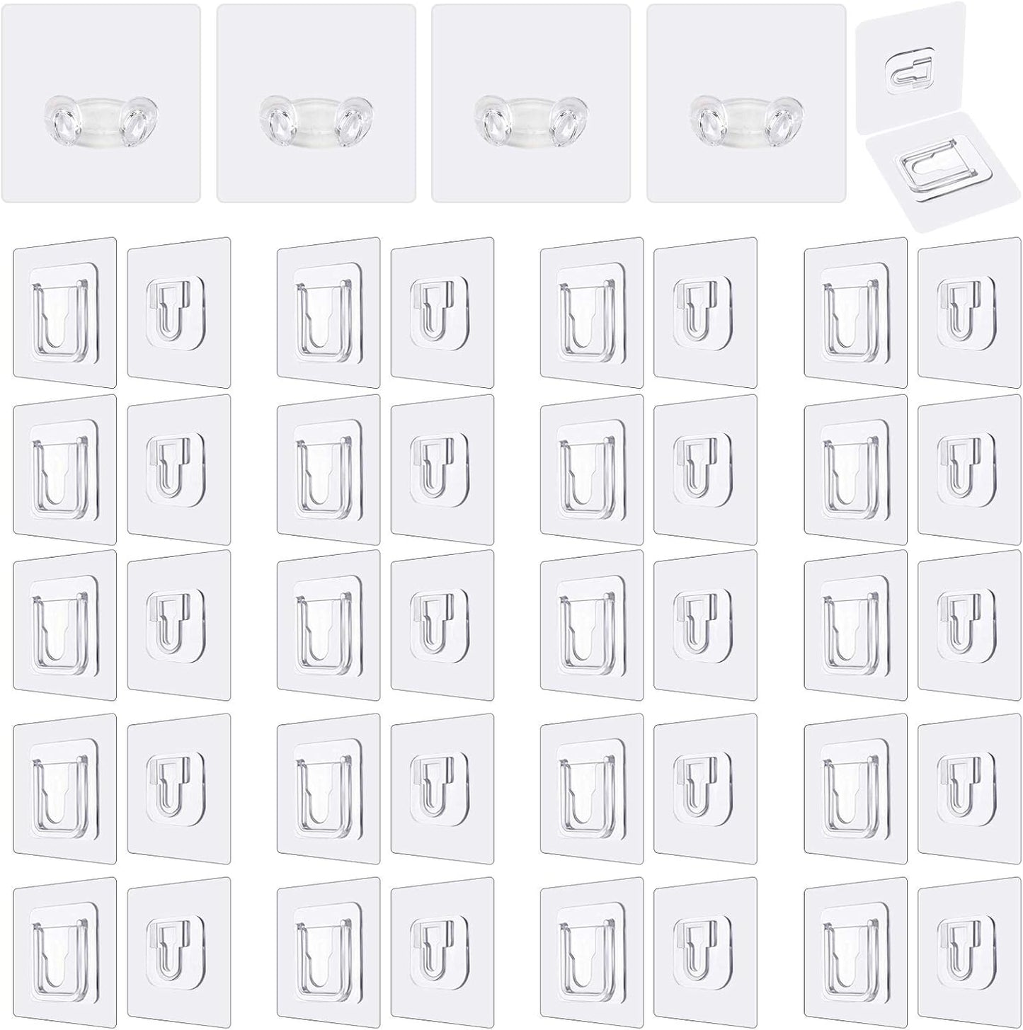 Double Sided Adhesive Wall Hooks,24 Pack Self Adhesive Hooks,Suitable for Hanging and Organizing