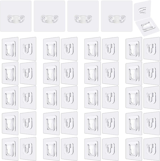 Double Sided Adhesive Wall Hooks,24 Pack Self Adhesive Hooks,Suitable for Hanging and Organizing