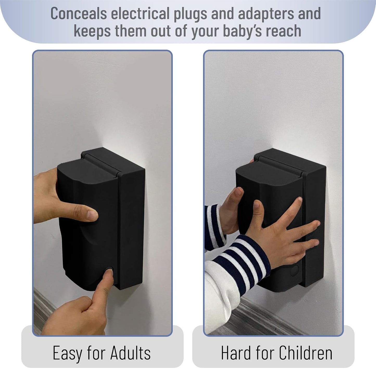 Bates Baby Safety Outlet Cover Box - Plug Covers for Electrical Outlets, Child Proof Outlet Cover, Socket Covers for Outlets