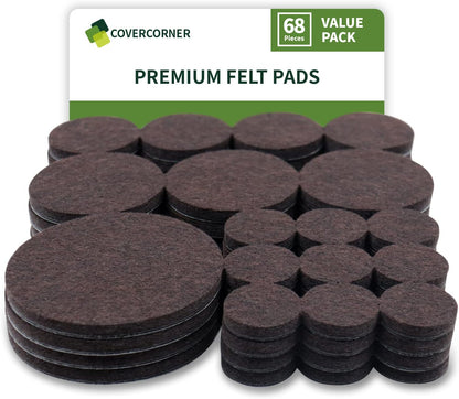 Felt Furniture Pads for Hardwood Floors 48 PCS, Furniture Pads, Floor Protectors for Hardwood Floors, Felt Pads for Furniture, Round, Dark Brown