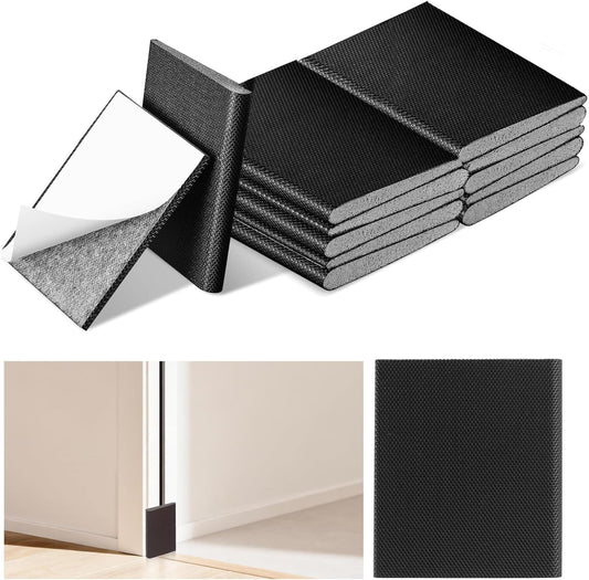 12Pcs Black Self-Adhesive Door Corner Seal, High Elastie Foam Door Corner Seals Weather Stripping Draft Stopper Frame Seal for Exterior Doors, Noise Insulation & Weather Protection