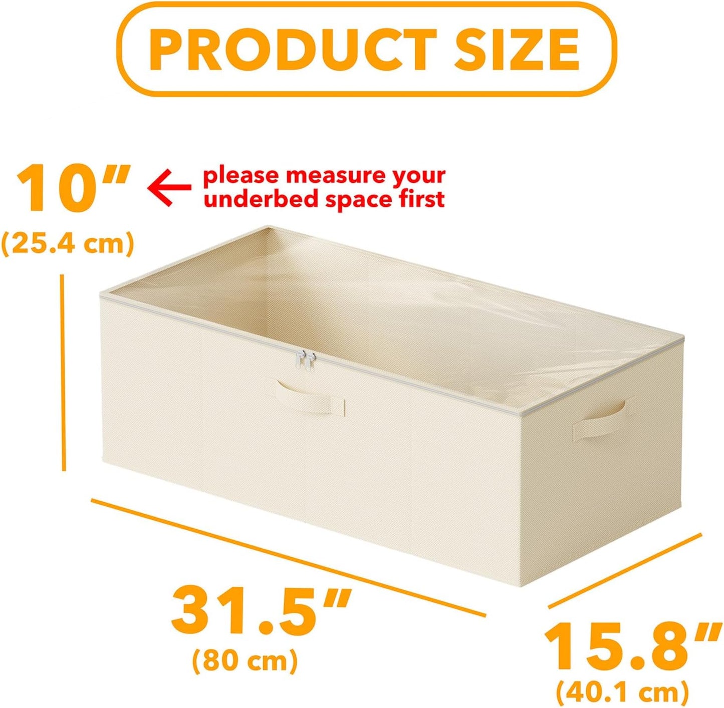 SpaceAid 2 Pack 10" High Under Bed Storage Containers, Large Underbed Storage Organizer Bins with Lids for Bedroom, Dorm, Clothes, Closet Organization, Bed Sheets and Blankets (Gray)
