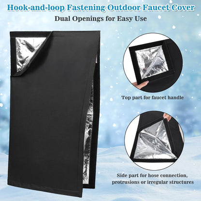 Outdoor Faucet Cover for RV Park Winter Freeze Protection 35" x 15" Long Faucet Socks Insulated Pipe Hose Bib Water Spigot Cover Reusable Faucet Protector for Outside Garden Lawn & Yard Hydrant