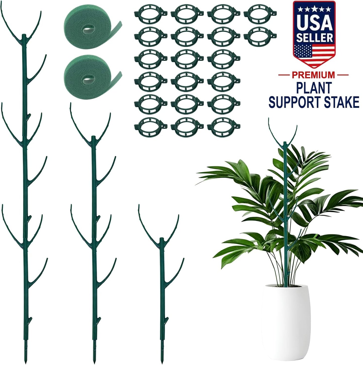 15 Pack Stackable Plant Support Stakes, Climbing Plant Support Pole, Philodendron Garden Stakes for Potted Plants, Plant Holder Stick for Monstera, Pothos