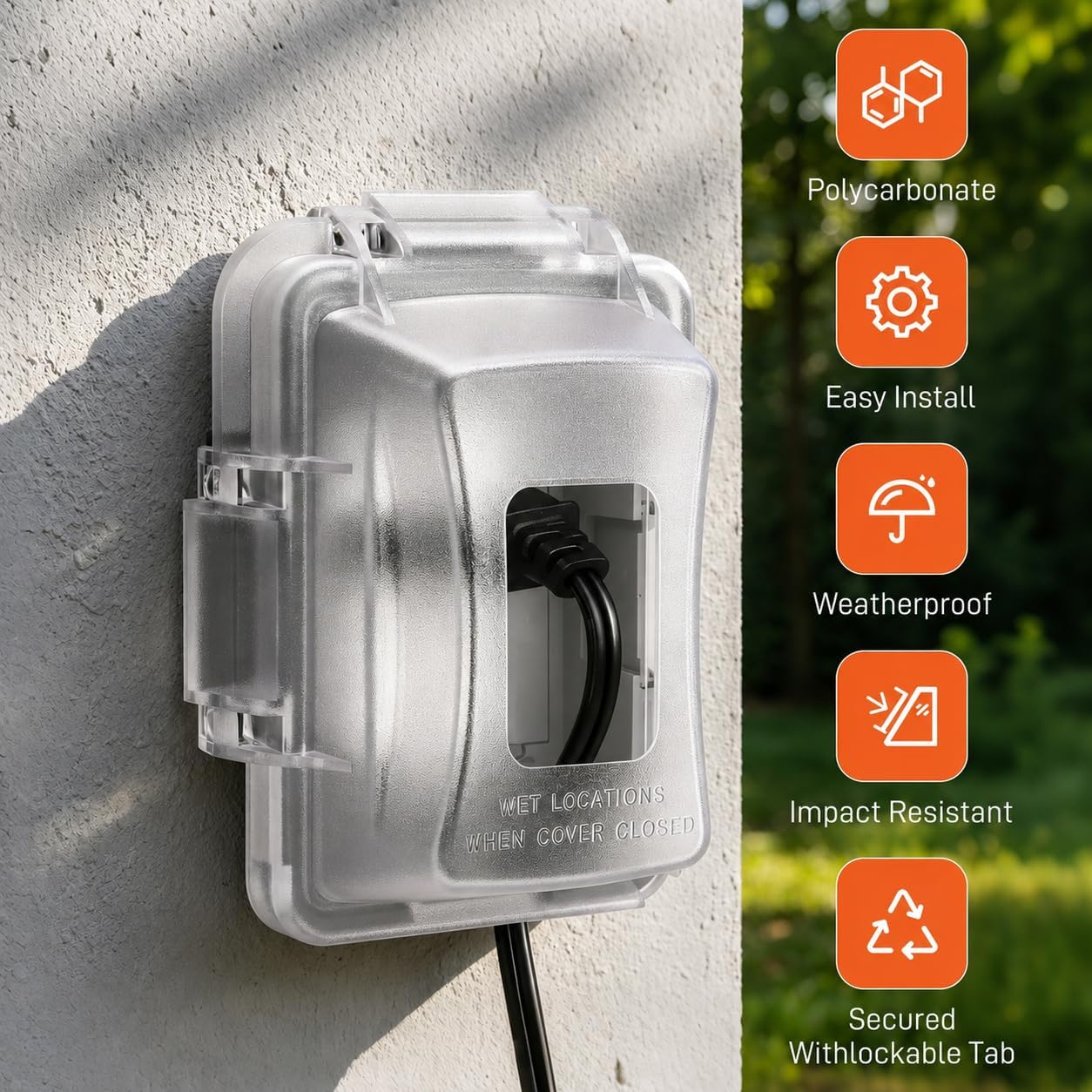 XNHTAI 1-Gang In-Use Weatherproof Outlet Cover, Outdoor Electrical Protective Cover, Horizontal or Vertical Use, Fits Decorator, Duplex Outlet and Toggle Switch, Clear