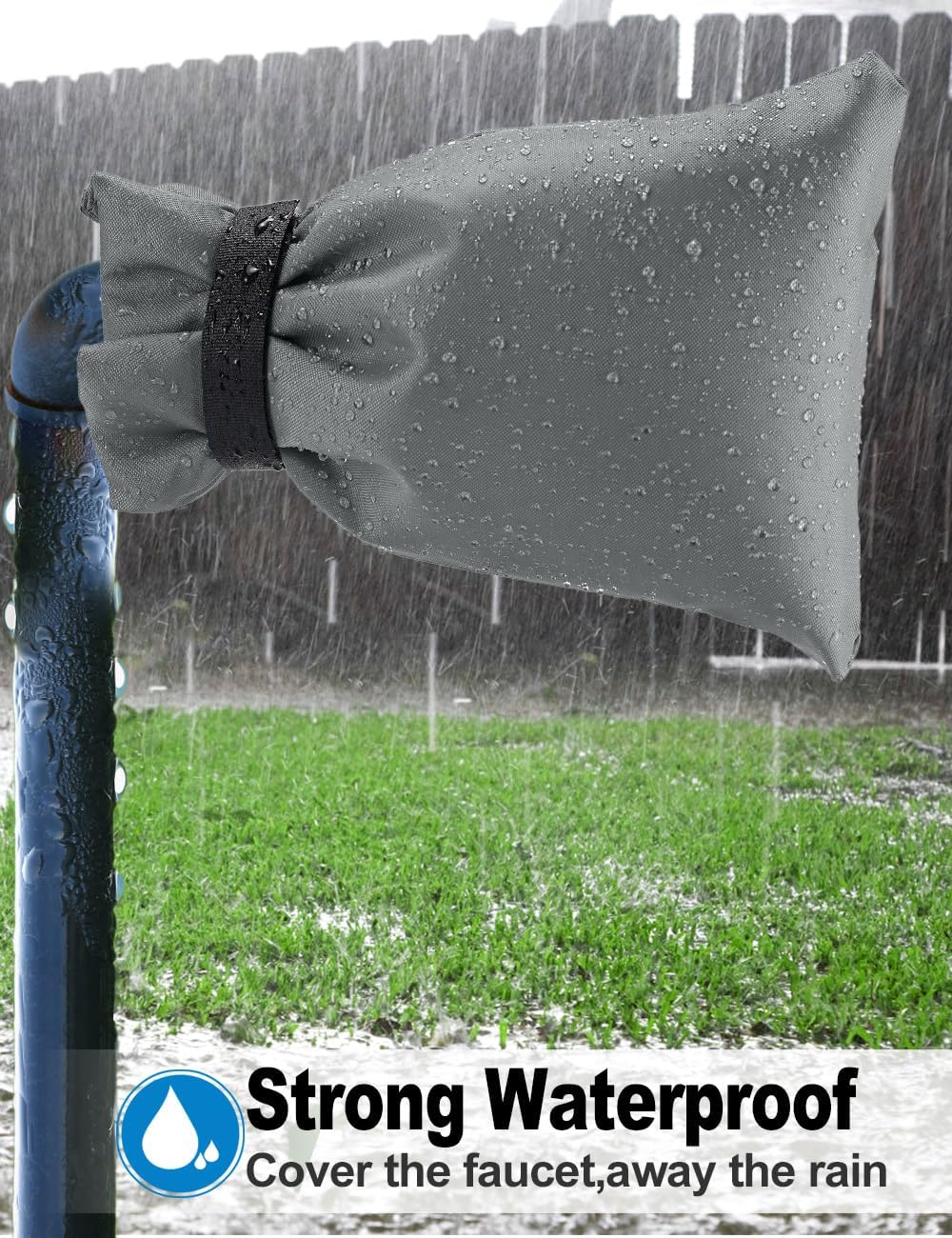 Wohohoho Outdoor Faucet Covers for Winter, 4 Packs Pro 10" H x 7" W Black Outside Faucet Cover Freeze Protection, Reusable Waterproof Insulated Spigot Cover, Thickened Garden Faucet Socks Hose Bibs