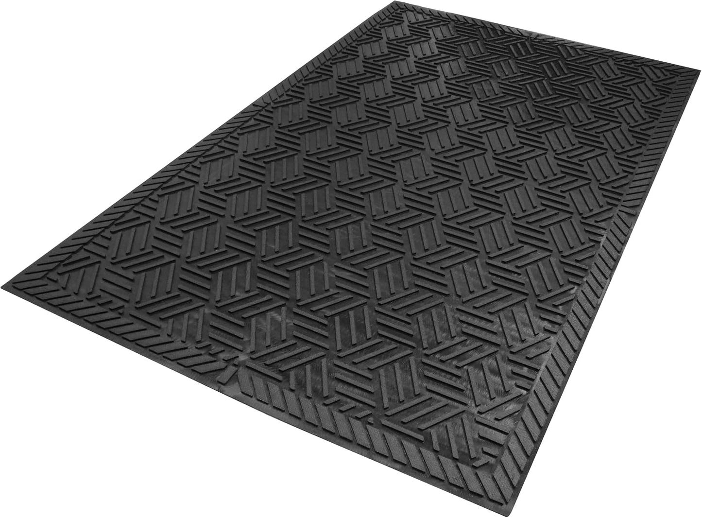 M+A Matting SuperScrape Plus Outdoor Heavy-Duty Scraper Mat – Lightweight Durable Oil-Proof Slip-Resistant High-Traffic Indoor/Outdoor Entrance Mat for Commercial Use, Rectangular, Black, 4' x 6'