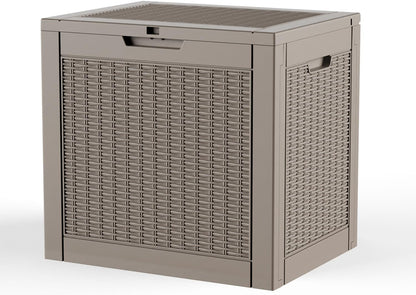 Vixzen 55 Gallon Deck Boxes Outdoor Waterproof, Lockable Resin Storage Box with lid for Furniture Cushions, Weatherproof Containers Outside Storage Boxes for Garden Patio Pool Tools(Black, 55 Gallon)