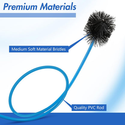 3 Pcs Condensate Trap Flexible Drain Brush, 48 Inch AC Drain Line Cleaning Brush for AC & HAVC Condensate P Trap, Black