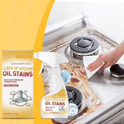 Heavy Duty Kitchen Degreaser Spray – 120ml Heavy Oil Stain Cleaner for Clean Up Kitchen Oil Stains, Multi Purpose for Microwave & Oven & Stove Top (with wash cloth) (1)