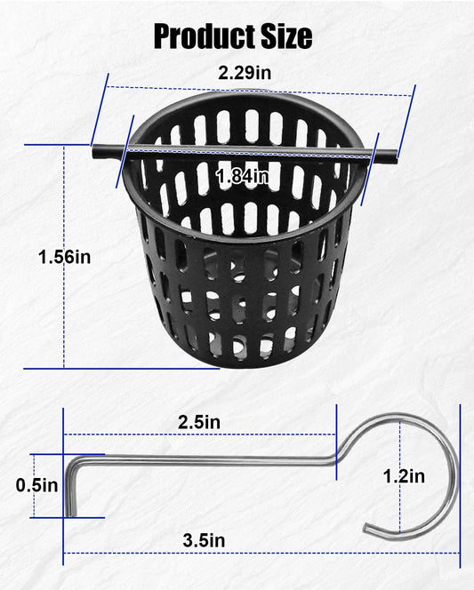 1 Pc 2 Inch Hair and Debris Strainer, Black Coating Shower Drain Strainer with Lifting Hook, Stainless Steel Debris Basket Shower Catcher for Square/Floor Drain