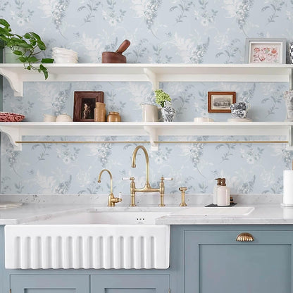 Heroad 16.1''x118'' Floral Peel and Stick Wallpaper Vintage Contact Paper Pink Rose Wall Paper Removable Renter Friendly Wallpaper for Bathroom Bedroom Nursery Waterproof Self Adhesive Vinyl Rolls