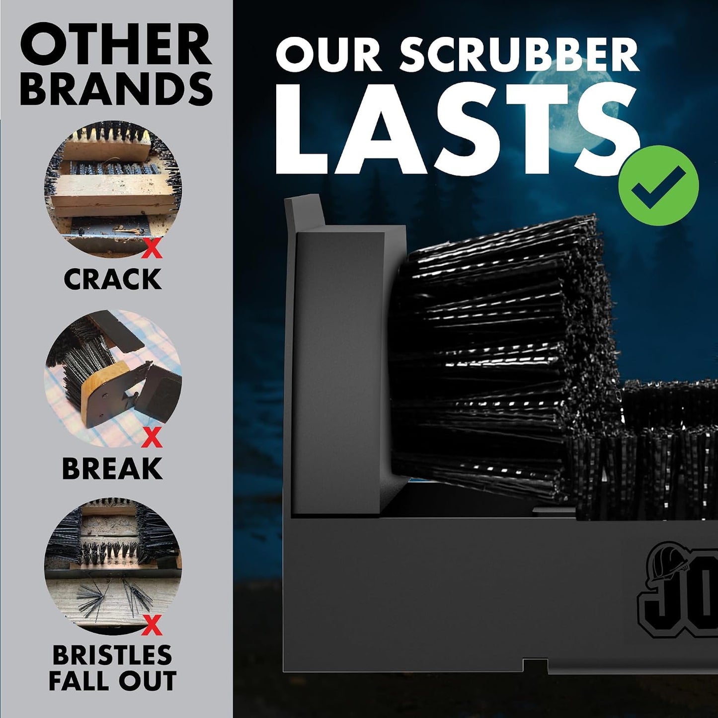 JobSite The Original Boot Scrubber - All Weather Industrial Shoe Cleaner & Scraper Brush