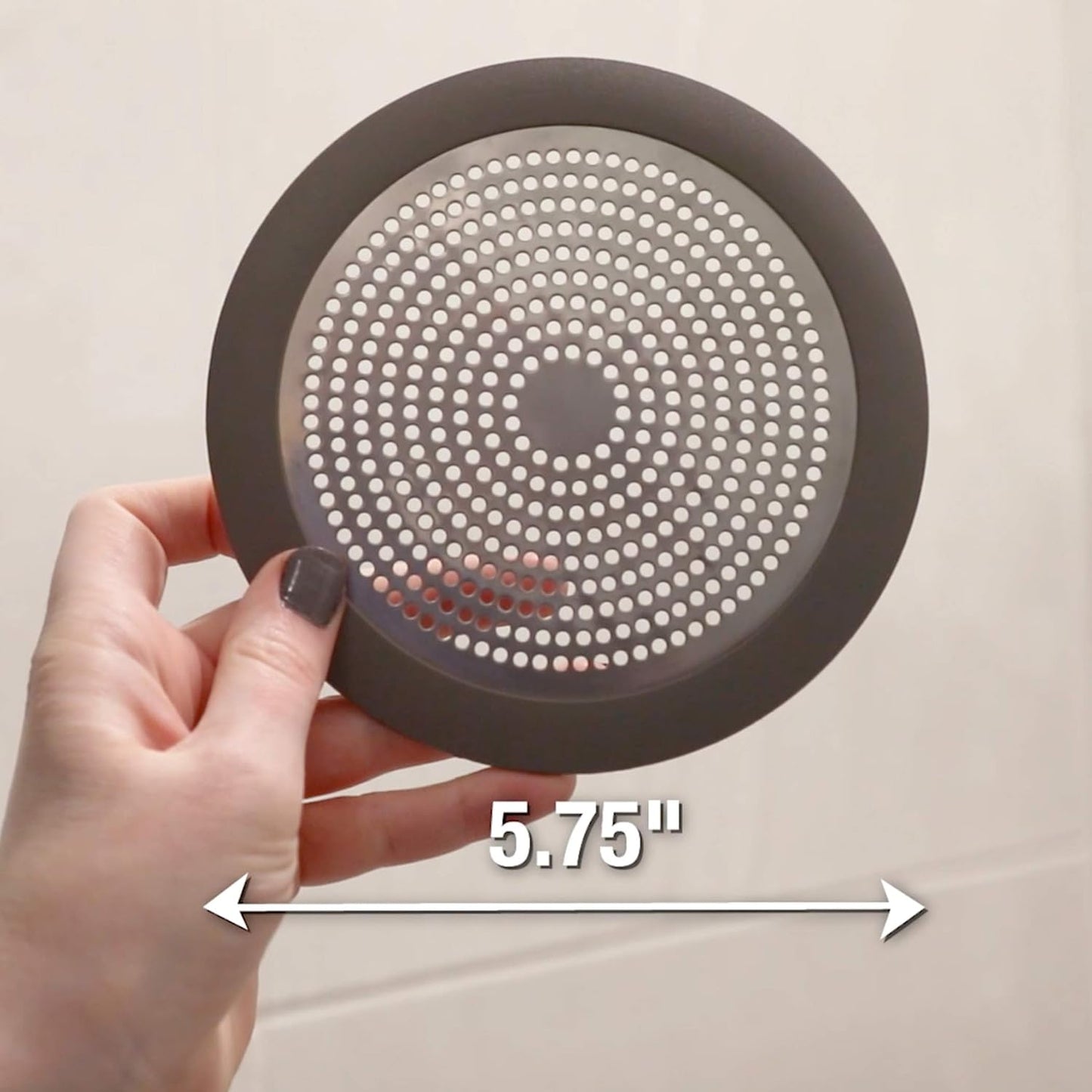 Danco Snap-in Shower Drain Cover with in-Drain Hair Catcher, 4-1/4" Round, White Strainer, (10533)