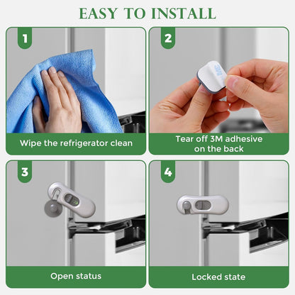 5 Pack Child Proof Refrigerator Lock, Baby Proofing Cabinet Locks, Oven Lock Child Safety – No-Drill Adhesive Safety Fridge Lock for Fridge, Oven, Dishwasher & Windows(Grey)