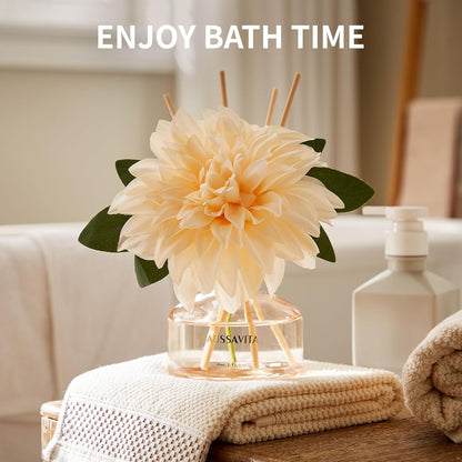Reed Diffusers Set, 7.10 oz Flower Scented Diffuser with 7 Sticks, Long Lasting Home Fragrance for 120 Days, Perfect for Bathroom, Shelf Decor, Air Fresheners