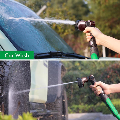 RESTMO Heavy Duty Hose Nozzle, Metal Garden Water Hose Sprayer with 7 Watering Patterns, Thumb Control, On Off Valve, High Pressure Nozzle Sprayer for Watering Plants, Car and Pet Washing, Bronze