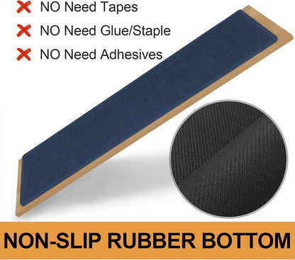 Stair Treads Carpet 4 pcs for Wooden Steps with Non Slip Rubber Backing, 100% Polyester Soft Stairs Resistant Indoor Skid Runner Safety Rugs for Kids Elders and Pets 30" * 8" (Dark Gray)