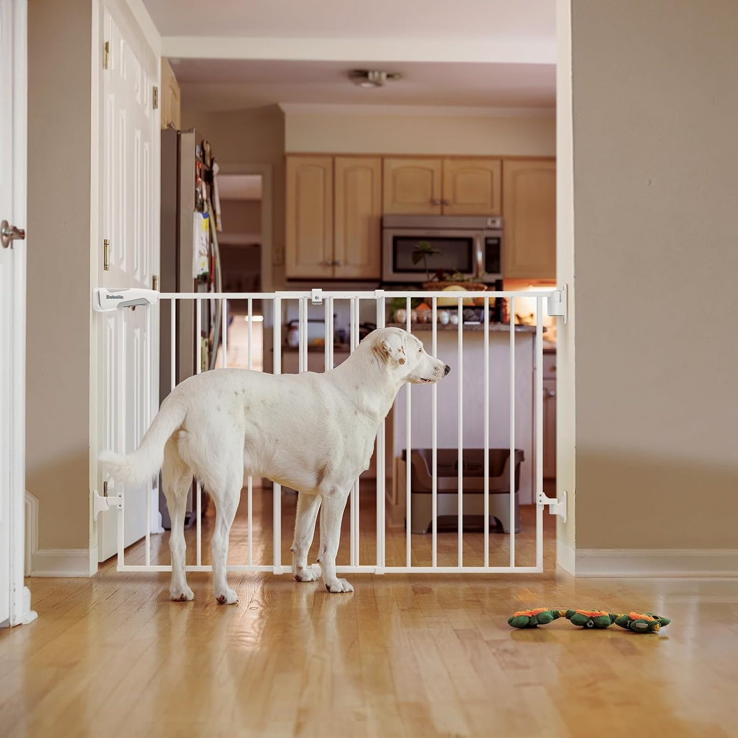 Babelio Baby Gate for Stairs, Kitchen & Doorways, No Bottom Bar| One-Handed Operation| Auto-Close| Hardware Mount (Drill Needed) Safety Dog/Pet Gate (Black - B17, 26-43" W, 28" H)