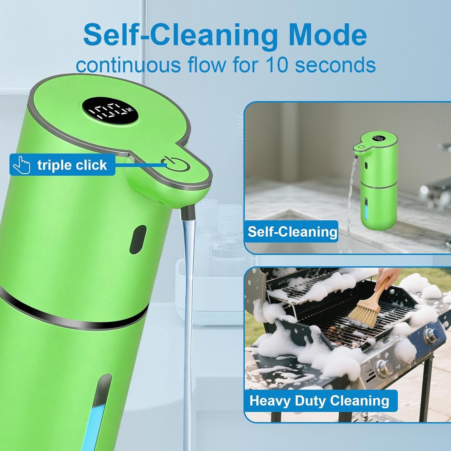 OHIFAST Automatic Foaming Soap Dispenser Touchless, USB Rechargeable Smart Hand Soap Dispenser, 6-Level Adjustable, 12.8oz/380mL Wall Mounted for Bathroom Kitchen Dish Soap-White