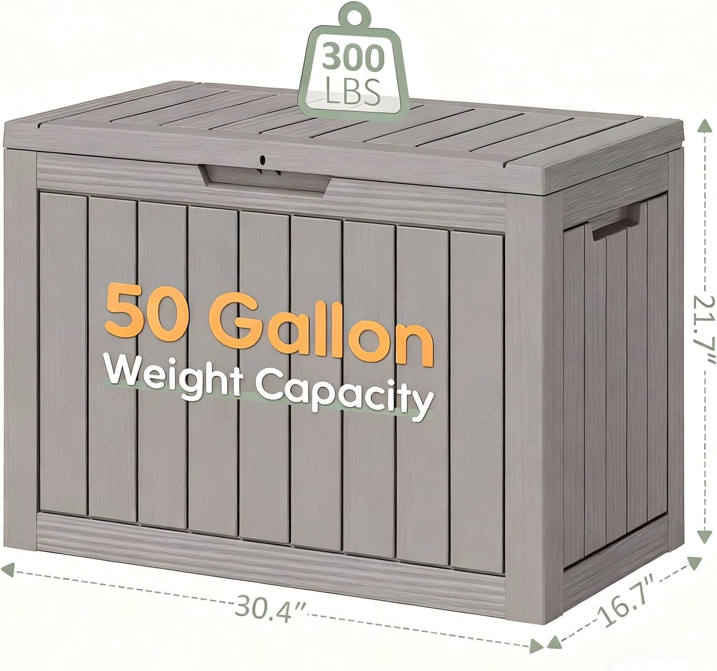 Outdoor Storage Box, Resin Deck Boxes Indoor and outdoor, Waterproof Storage Box Lockable Lid (Black, 85 Gallon)