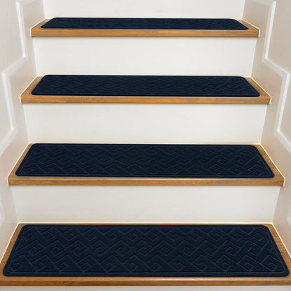 KOOTETA Stair Treads for Wooden Steps Indoor, 15 Pack 8" X 30" Non Slip Carpet Stair Treads with Reusable Adhesive for Kids Elders and Dogs, Surface Polyester TPR Backing Stair Runner Rugs, Dark Grey