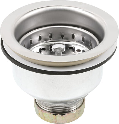 Prime-Line Kitchen Sink Basket Strainer Drain Assembly 3-1/2" to 4" with Putty Stainless Steel Deep Pressure Cup Chrome Plated Finish (Single Pack)