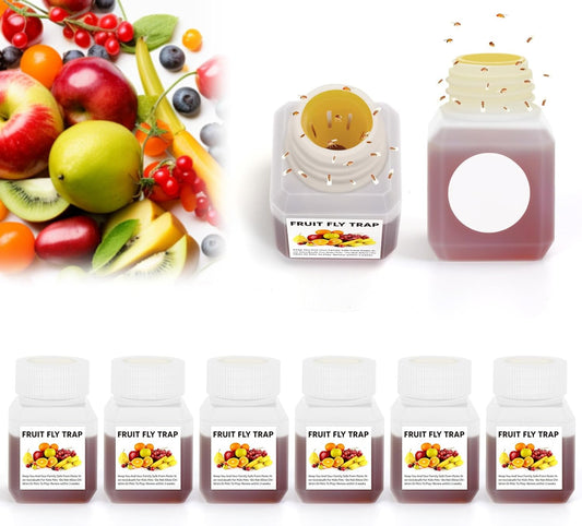 Fruit Fly Traps for Indoors, 8 Pack Gnat Traps for House Indoor, Effective Flying Insect Drain Fly Killer Catcher Refill 0.68oz/Bottle, Reusable Kid & Pet Friendly Lure Bait Liquid for Home Kitchen