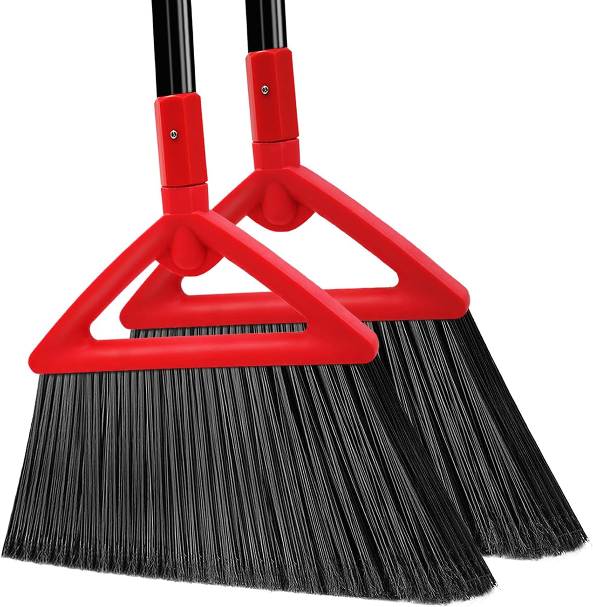Heavy Duty Broom Outdoor and Indoor, 2 Pack Upgraded Commercial Angle Brooms, Perfect Yellow Broom of House, Kitchen, Garage, Courtyard