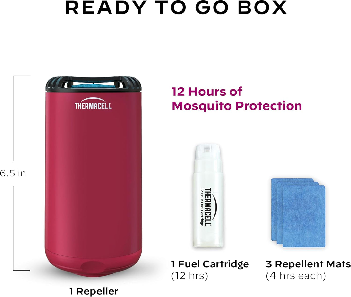 Thermacell Fuel-ZoneGuard Base Fuel Powered Mosquito Repeller; 15-Foot Zone of Scientifically Proven Outdoor Protection; Patio Shield; 12-Hr Refill; DEET-Free; Bug Spray Alternative; Glacial Blue