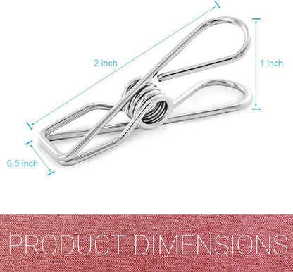 40 Pack Stainless Steel Small Clothes Pins Durable Clothes Pegs Multi-Purpose Metal Wire Utility Clips for Laundry Home Kitchen Outdoor Travel Office