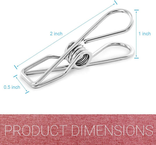 40 Pack Stainless Steel Small Clothes Pins Durable Clothes Pegs Multi-Purpose Metal Wire Utility Clips for Laundry Home Kitchen Outdoor Travel Office