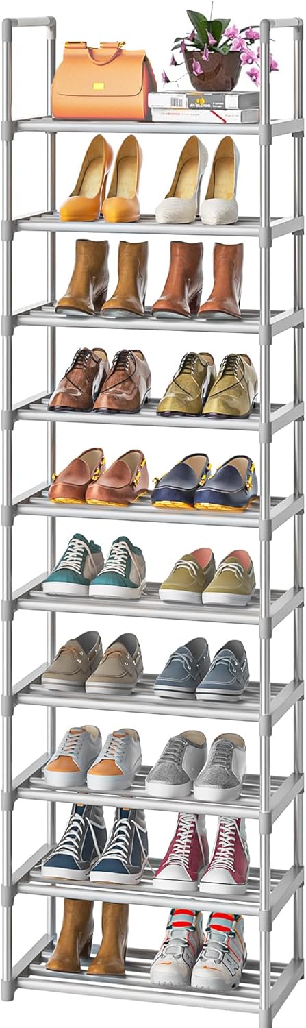 OYREL Sturdy Metal Organizer for Narrow Closets, Shoe Shelf Stand