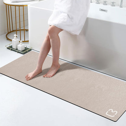 Diatomaceous Earth Bath Mat Rugs Super Absorbent Diatomite Stone Bath Mat Non Slip Quick Dry Thin Bathroom Mat Fit Under Door, Floor Rugs in Front of Bathtub, Shower Room, Sink,15.7"x23.6", Grey