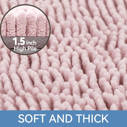 Bcoimo Bathroom Rugs 24x17, Bath Mats for Bathroom Non Slip with Rubber Backing,High Absorbent Microfiber Bath Rugs Quick Drying, Machine Washable, Durable Decor