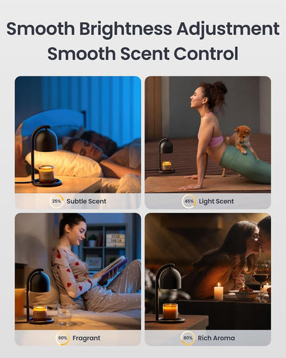 SwitchBot Smart Candle Warmer Lamp with Timer & Voice Control — Dimmable Flameless Candle Wax Melter, Matter-Enabled for Apple Home & Alexa, Birthday & Mother's Day, Gift for Women, Home Decor