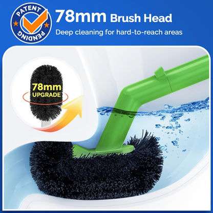 HAMITOR Toilet Plunger Bowl Brush Combo：Heavy Duty Rubber for Drain Clog Remover - Curved Design Bristles for Deep Cleaning Under Rim - Compact Bathroom Cleaning Tools for New Homet Essentials - White
