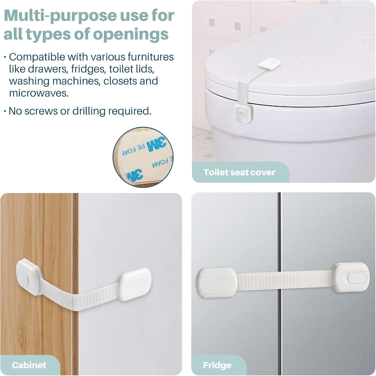 Inaya Complete Baby Proofing Kit - Child Safety Hidden Locks for Cabinets & Drawers, Adjustable Safety Latches, Corner Guards and Outlet Covers - Baby Proof Pack to Keep Your Child Safe at Home