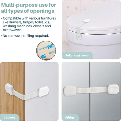 Inaya Complete Baby Proofing Kit - Child Safety Hidden Locks for Cabinets & Drawers, Adjustable Safety Latches, Corner Guards and Outlet Covers - Baby Proof Pack to Keep Your Child Safe at Home