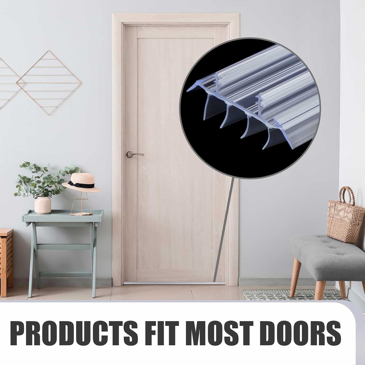 Pushglossy 1 Pcs Replacement Door Bottom with Vinyl Fins 36" Long 1 3/4" Wide Threshold Seal Bottom of Door Weatherstrip Kerf Weather Stripping for 7/8" Between Barbs (White)