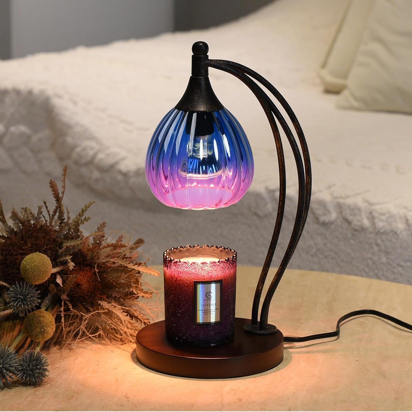 Candle Warmer Lamp with Timer Dimmer - Electric Light Wax Warmer for Jar Candles - Lamp with 2 Bulbs, Unique Birthday Gifts for Women Mom House Warming Gifts New Home Decor