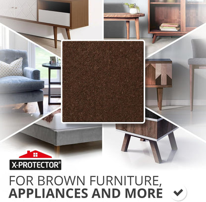 X-Protector Premium Felt Furniture Pads - 20 PCS 6 x 1/2" - Black Rectangular Pads with Tenacious Adhesive - Protects Hardwood, Laminate & Tile Floors