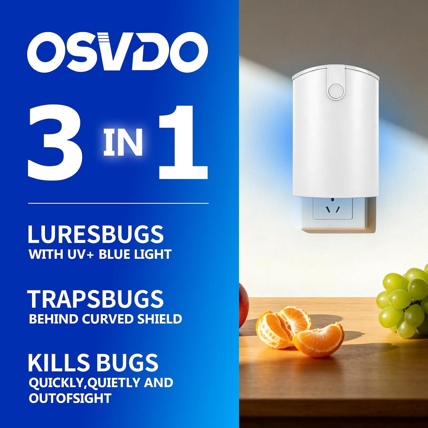 Flying Insect Trap, 2 Devices Fruit Fly Traps for Indoors with 8 Sticky Boards, Gnat Traps for House Indoor Fly Catcher with Blue UV Light, Mosquito Moth Bug Catcher for Home, Kitchen(2026 Upgrade)