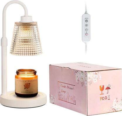 Innqoo Candle Warmer Lamp with Timer, Dimmable Candle Warmer for Jar Candles, Height Adjustable Wax Melts Warmer, Birthday Gifts for Women Mom, House Warming Gifts New Home Decor