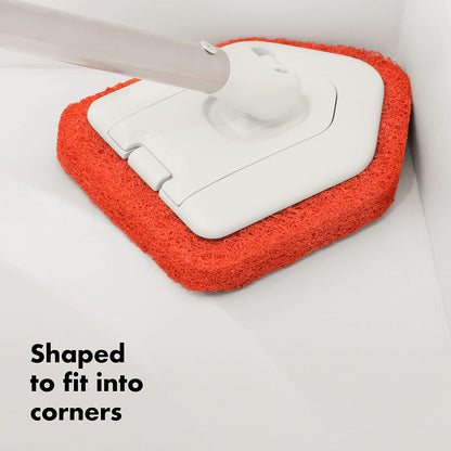 OXO Good Grips Extendable Shower, Tub and Tile Scrubber – 42 in, Versatile Cleaning Supplies, Non-Scratch Shower Cleaner with Adjustable Handle