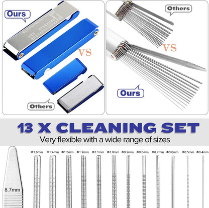 Valchoose Premium Jet Cleaning Brushes, Carb Carburetor Cleaners Made of Heavy Duty Density Nylon and Stainless Steel 13 Cleaning Wires Set + 5 Nylon Brushes + 10 Needles