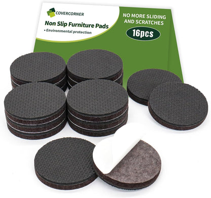 Non Slip Furniture Pads 36 PCS 1'' Square - Anti Slip Furniture Pads - Self Adhesive Rubber Feet Furniture Feet - Chair Leg Floor Protectors - Keep Furniture in Place