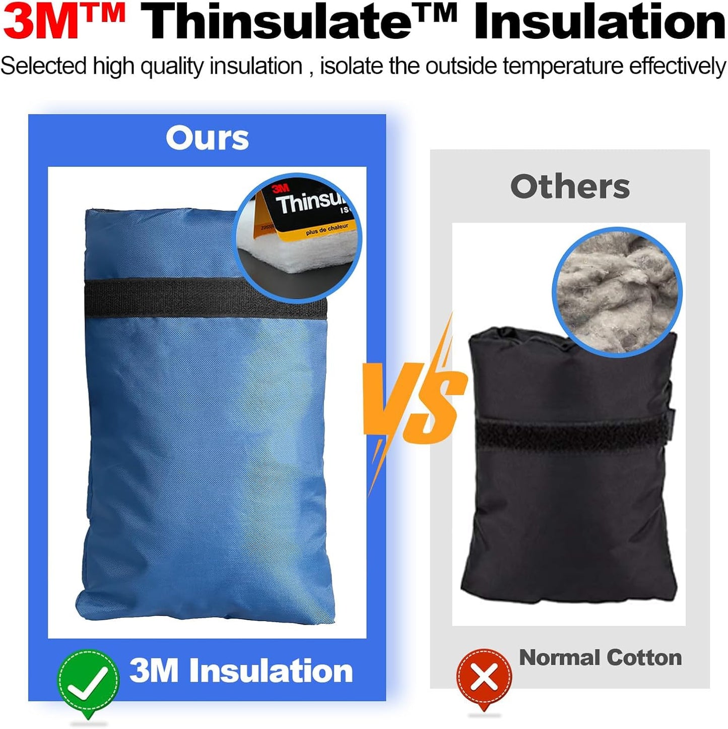 Outdoor Faucet Cover for Winter, 3M Thinsulate Spigot Cover for Winter Freeze Protection, Waterproof, 10" H x 6.3" W Outside Hose Bib Insulated Covers for Wall Taps, 4 Pcs Faucet Socks - Blue