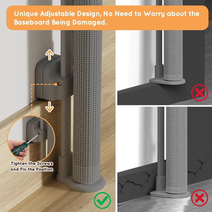 Retractable Baby Gate, 38" Extra Tall Mesh Dog Gate with Auto-Tension Design, 71" Wide One-Hand Operation Doorway Gates for Pets & Babies, No Bottom Rail Safety Gate for Hallways, Black