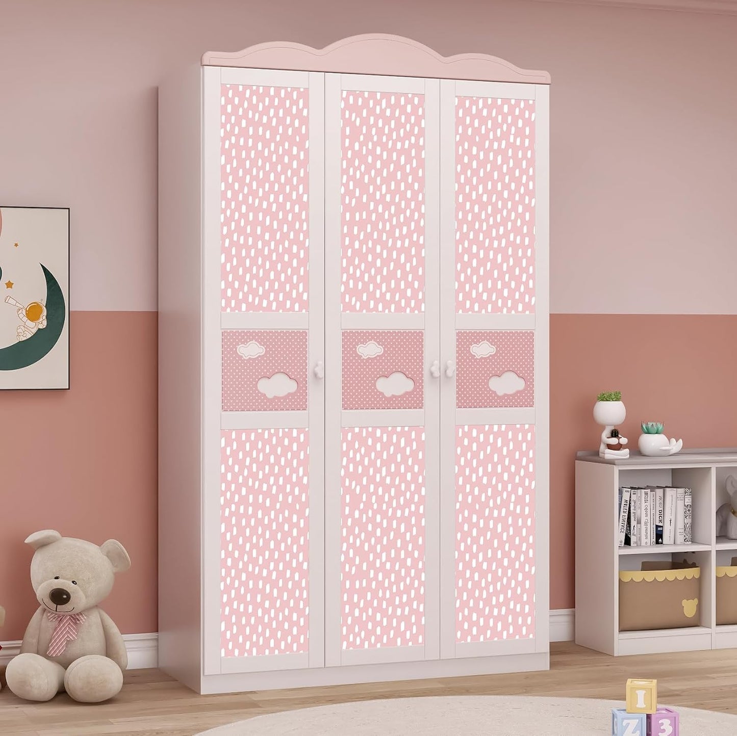 HAOKHOME Peel and Stick Wallpaper Boho Modern Dots Wall Paper Removable for Bathroom Caramel/White Contact Paper 17.3in x 9.8ft